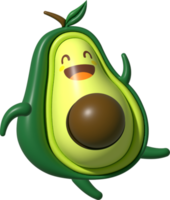 Avocado 3D Cartoon Character png