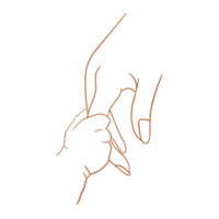 Baby Holding Mother finger Outlined png