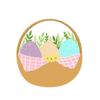 canasta de huevos de pascua png