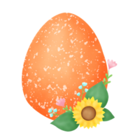 Watercolor Easter Eggs with flowers. png