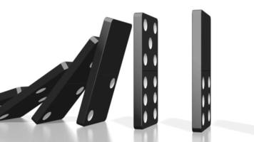 Domino bewirken - - fallen schwarz Fliesen mit Weiß Punkte video