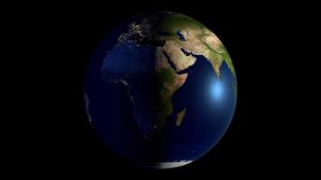 3d Erde mit alle Kontinente - - Europa, Asien, Afrika, Süd Amerika, Norden Amerika, Australien - - auf schwarz Hintergrund video
