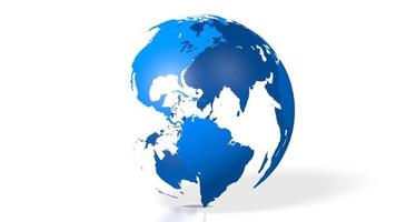 3D Blue Earth, Globe, World Map with All Continents - Europe, Asia, North America, South America, Australia, Greenland video