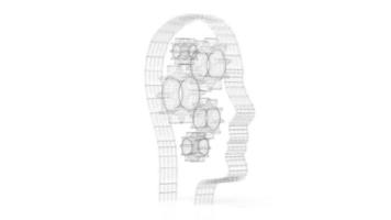 3D Head Shape, Gears - Creativity Concept video