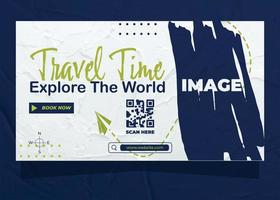 Travel and tourism adventure banner advertisement design vector