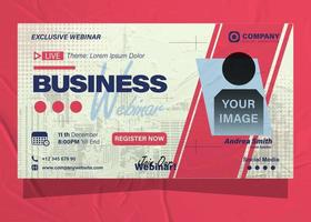 digital márketing agencia y negocio corporativo seminario web bandera retro modelo diseño vector
