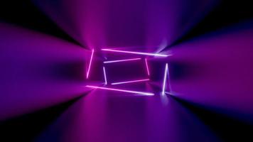 abstrakt Tunnel, Neon- Konzept - - ziehen um Rechtecke video
