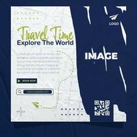 Travel and tourism adventure social media post template design vector