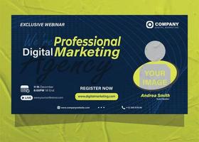 Digital marketing agency and business corporate webinar banner template design vector
