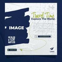 Travel and tourism adventure social media post template design vector