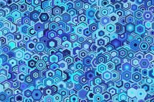 Pattern with geometric elements in blue tones abstract gradient background vector