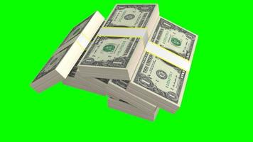 Falling One Dollar Bills on Green Background - Great for Topics Like Business, Finance etc. video