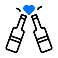 wine icon duotone blue style valentine illustration vector element and symbol perfect.