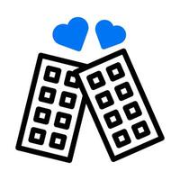 chocolate icon duotone blue style valentine illustration vector element and symbol perfect.