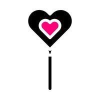 balloon icon solid black pink style valentine illustration vector element and symbol perfect.
