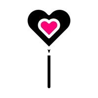 balloon icon solid black pink style valentine illustration vector element and symbol perfect.