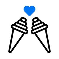 ice cream icon duotone blue style valentine illustration vector element and symbol perfect.