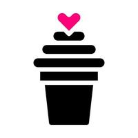 ice cream icon solid black pink style valentine illustration vector element and symbol perfect.