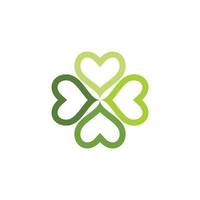 Green Clover Leaf Logo Template vector