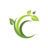 Logos of green Tree leaf ecology vector