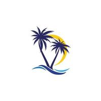 Palm tree summer logo template vector