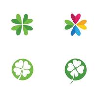 Green Clover Leaf Logo Template vector