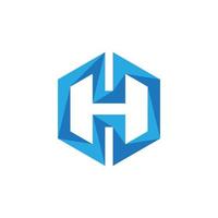 h logo hexágono ilustración icono vector