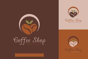 Set of coffee shop logo vector design templates with different color styles