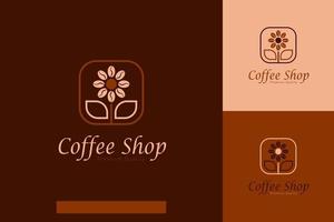 Set of coffee shop logo vector design templates with different color styles