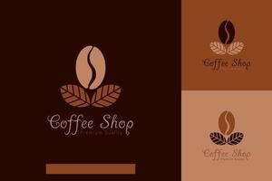 conjunto de plantillas de diseño vectorial del logotipo de la cafetería con diferentes estilos de color vector