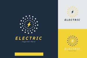 Set of lightning thunder electric energy logo vector design templates with different color styles