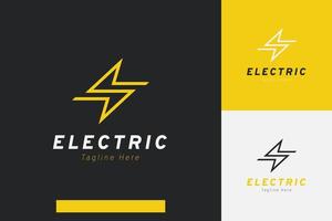 Set of lightning thunder electric energy logo vector design templates with different color styles