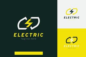 Set of lightning thunder electric energy logo vector design templates with different color styles