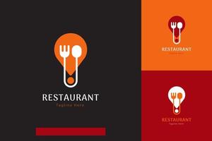 Set of food and restaurant logo vector design templates with different color styles