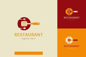 Set of food and restaurant logo vector design templates with different color styles