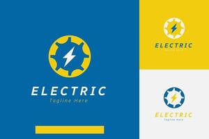 Set of lightning thunder electric energy logo vector design templates with different color styles