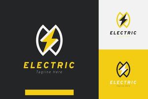 Set of lightning thunder electric energy logo vector design templates with different color styles