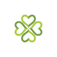 Green Clover Leaf Logo Template vector