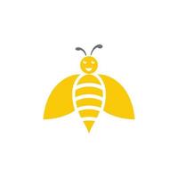 abeja logo modelo vector icono