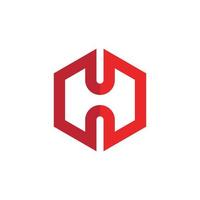 H Logo Hexagon illustration Icon vector