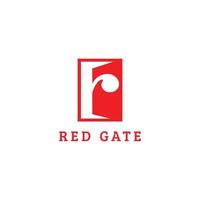 A Sturdy and Elegant Red Gate Logo Design vector