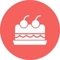 Cake With Cherry On Top Vector Icon