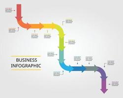 timeline arrow chart template for infographic for presentation for 12 element vector