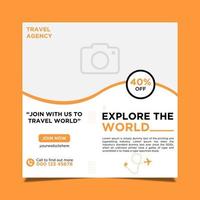 Travel and tourism social media post template vector