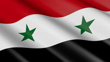 3d loopbaar golvend materiaal vlag van Syrië video