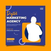 Digital marketing agency social media post template vector