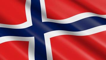 3D Loopable Waving Material Flag of Norway video