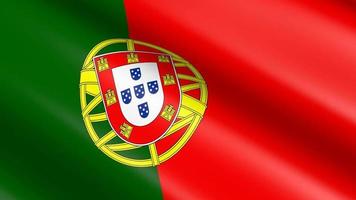 3D Loopable Waving Material Flag of Portugal video