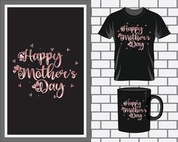 Happy Mother's Day t shirt and mug design vector