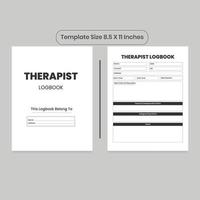 Therapist Log Book and KDP Interior vector